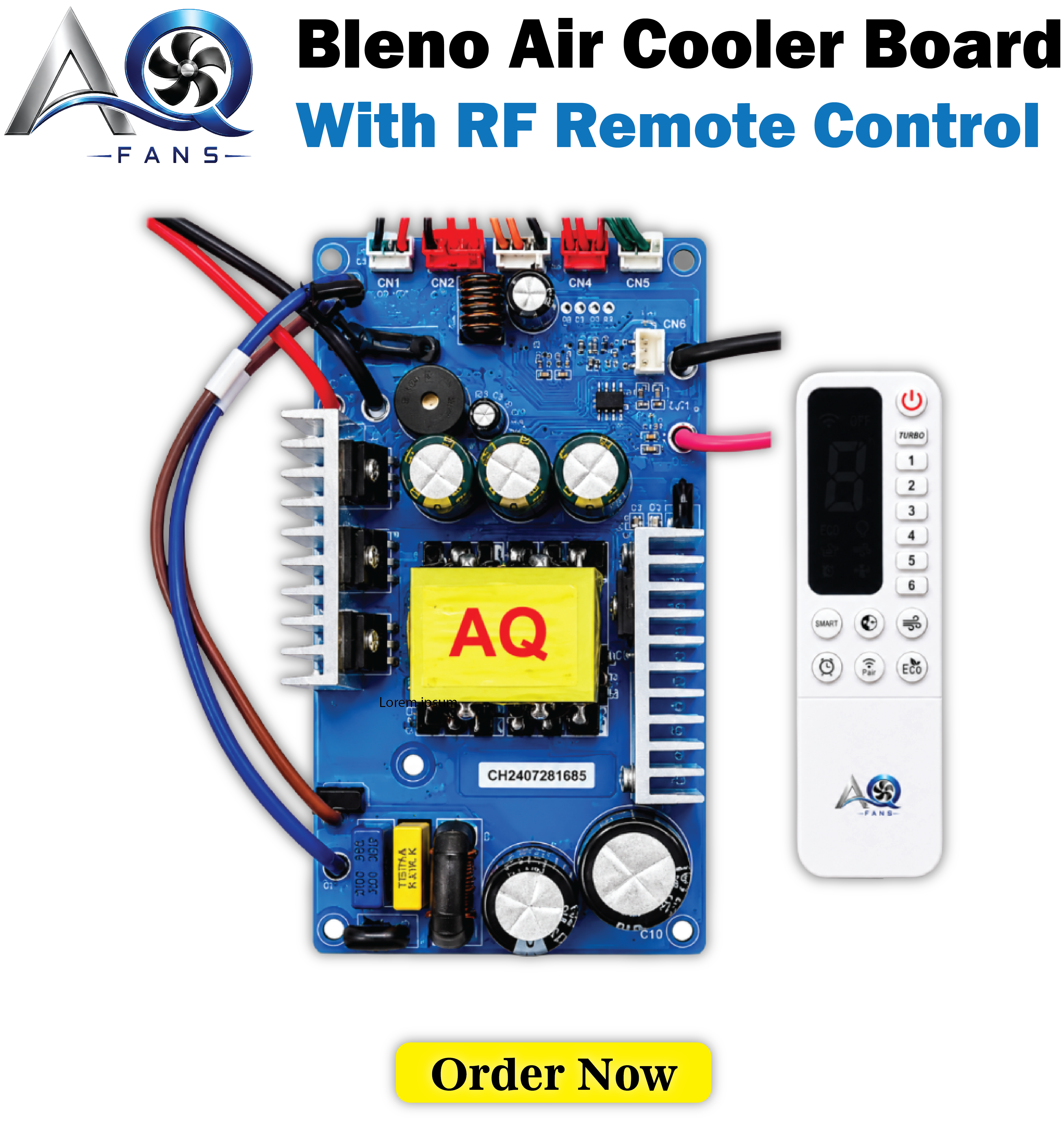 12V DC Bleno Cooler Kit – AC DC 100W Max with RF Remote Control, Pump & Moving Motor - Detail 1