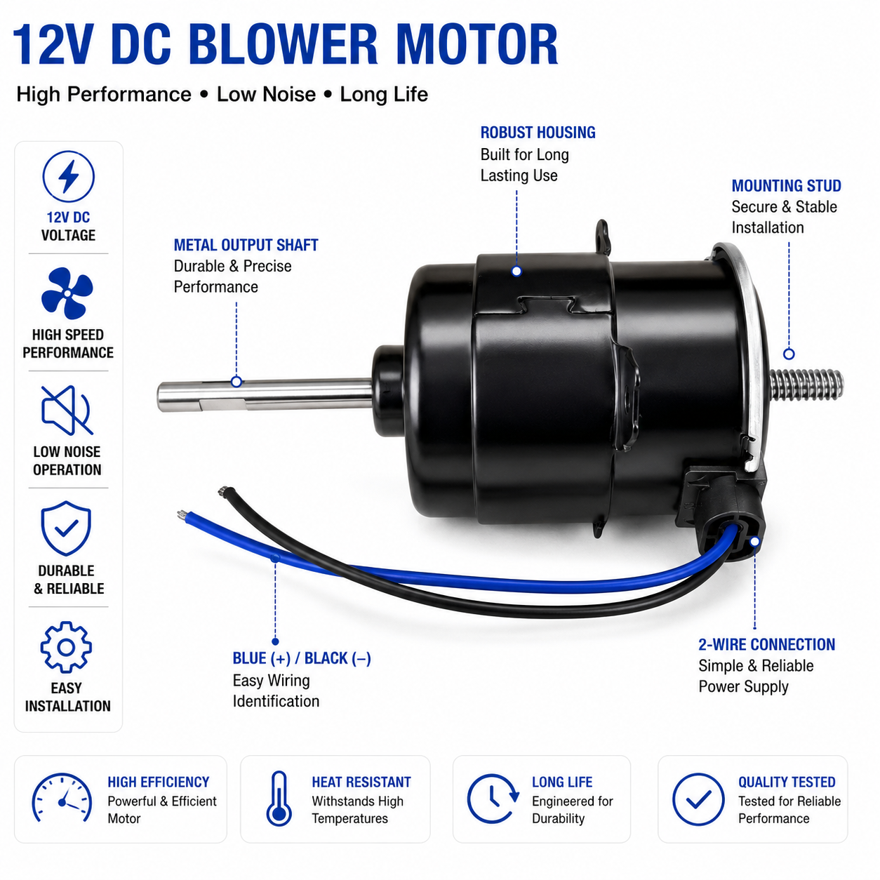 DC 12V Baleno Motor for Room Air Cooler & DC Stand Fans - Detail 1