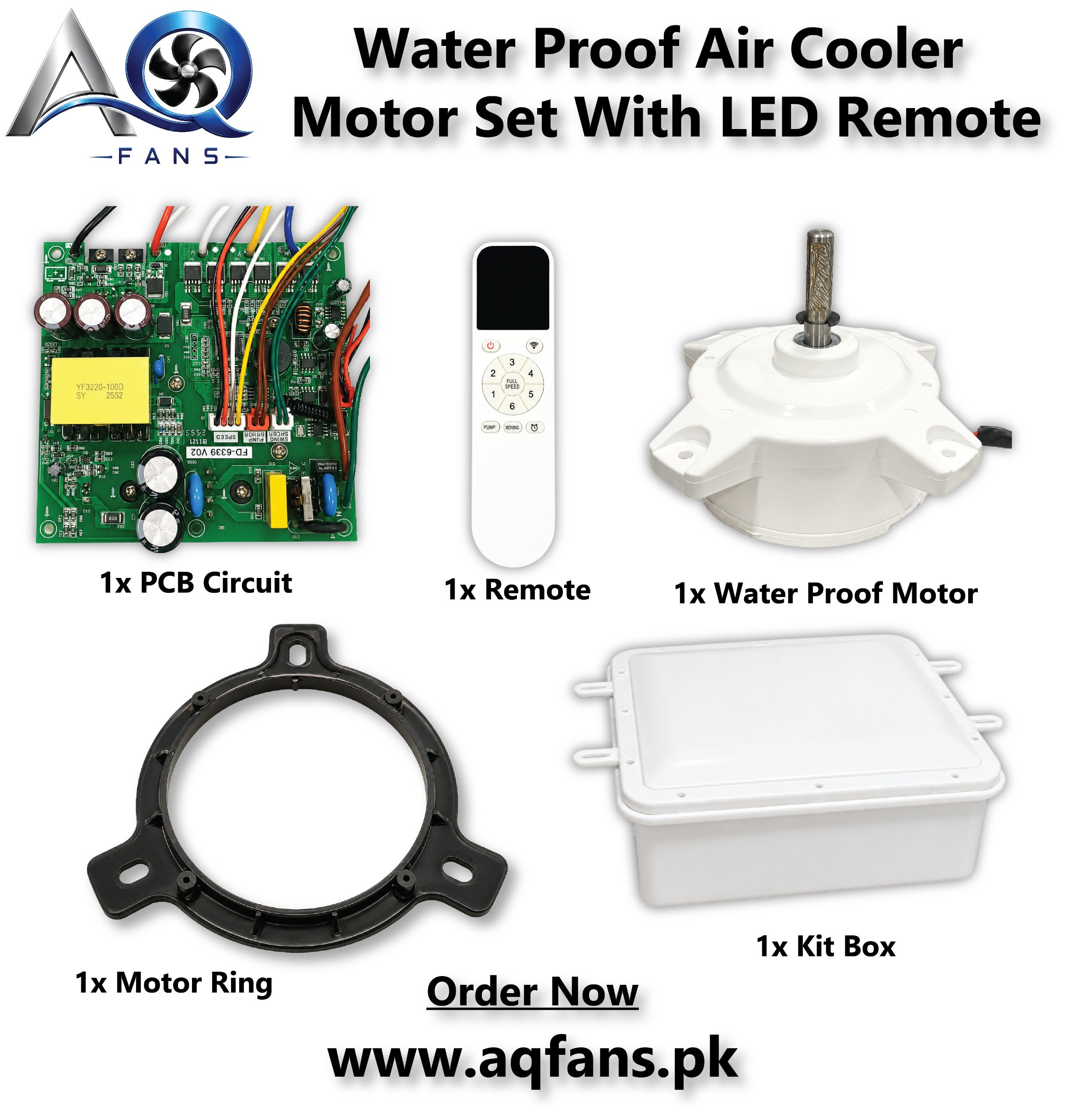 Water-Profe BLDC Motor 80W Max Power 1450 RPM For Air Cooler with AC DC Circuit and LCD Remote - Detail 1