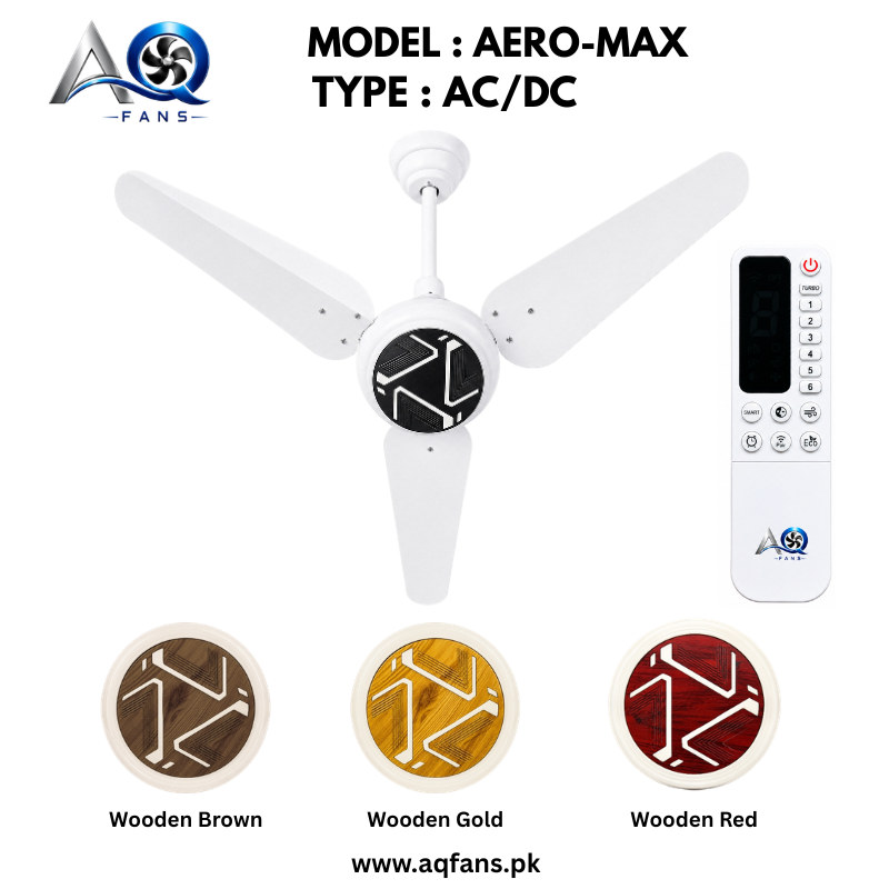 AQ AC DC Ceiling Fan 56 Inch with RF Remote Control Energy Saving Fans - AERO MAX Model