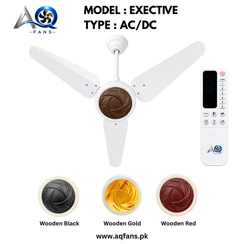 AQ AC DC Ceiling Fan 56 Inch with RF Remote Control Energy Saving Fans - Exective Model