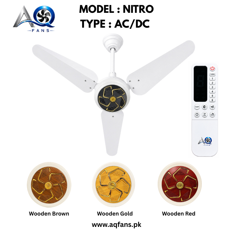 AQ AC DC Ceiling Fan 56 Inch with RF Remote Control Energy Saving Fans - Nitro Model - Detail 1