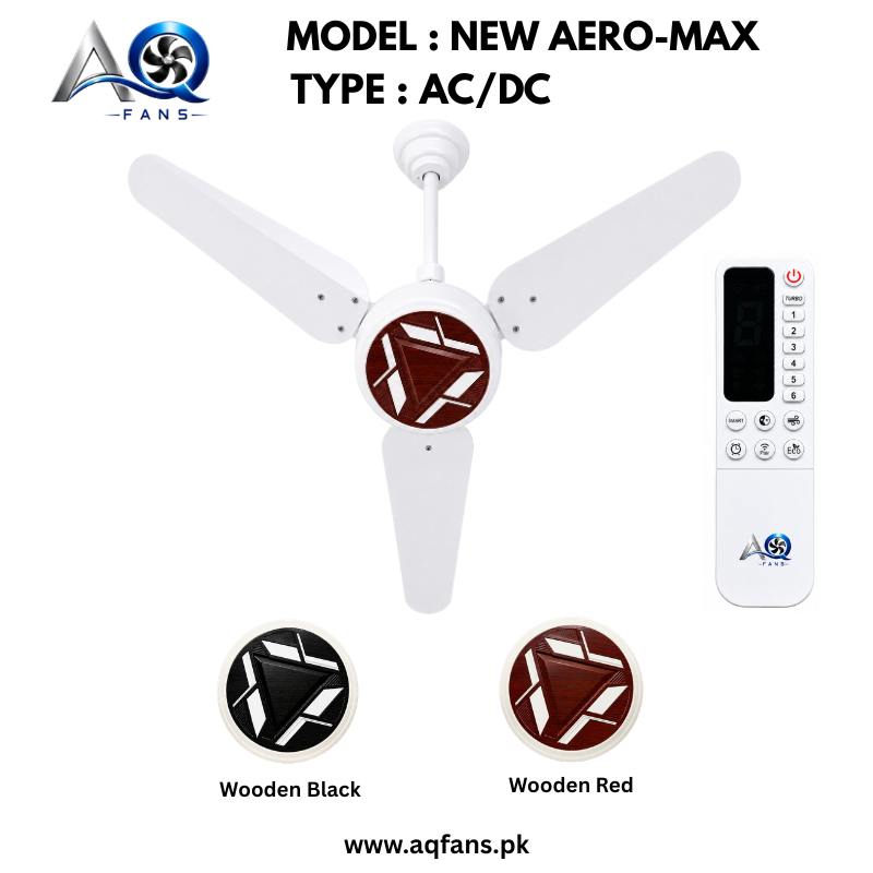 AQ AC DC Ceiling Fan 56 Inch with RF Remote Control Energy Saving Fans - New Aero-Max Model