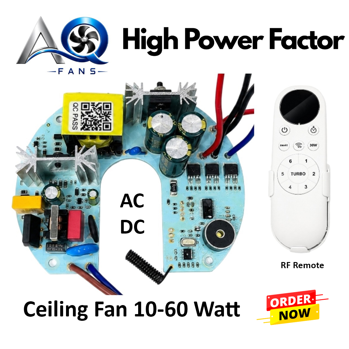 AC DC Ceiling Fan Circuit 10-60w High Power Factor U Shape with RF Remote Control - Detail 1